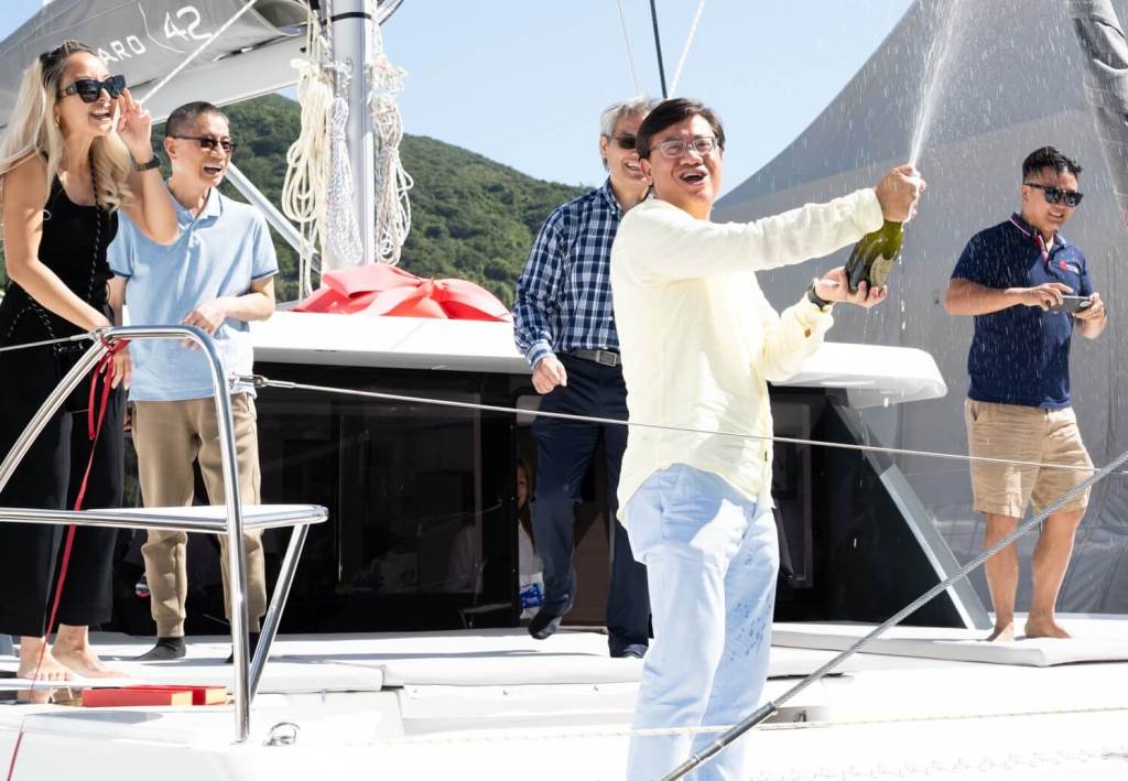 Leopard, catamaran, sailing, Hong Kong, 42, handover, client, customer, VP Yachts, Vivian Chan, Ben Chung, Kit Chotithamaporn, Brian Zhuang, Omnia Marine, Yacht Style, Review, Palm Beach, Cannes, Sanctuary Cove, debut, premiere, show