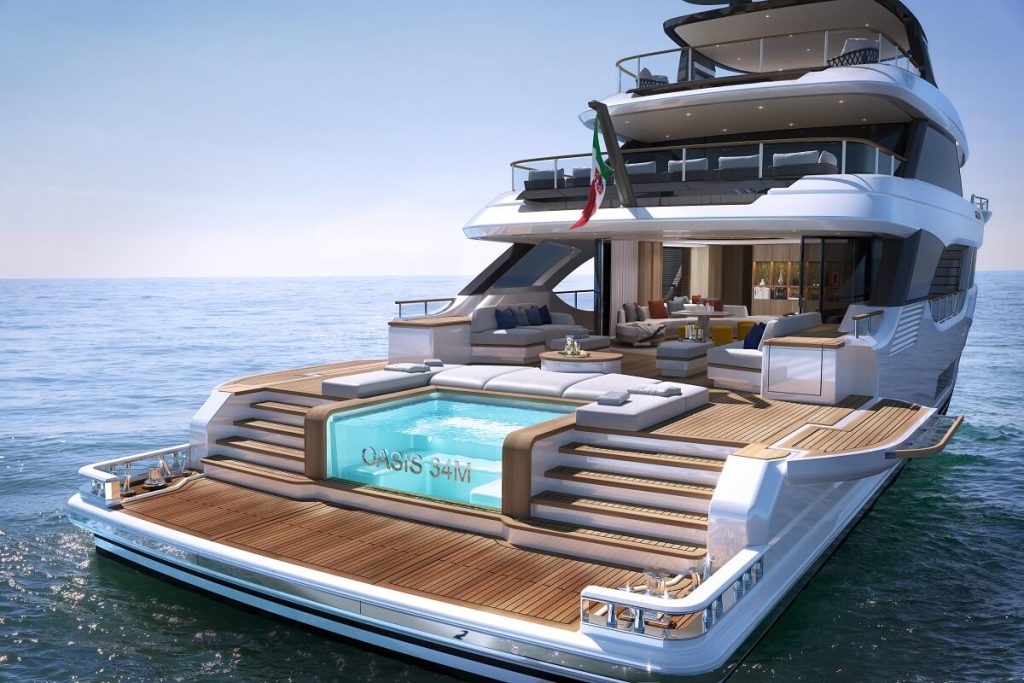 Benetti, Oasis, 34M, 40M, Oasis Deck®, deck, RWD, Bonetti/Kozerski, yacht, motor yacht, superyacht, Italy, Azimut-Benetti, Pierluigi Ausonio Naval Architecture, PLANA, MTU