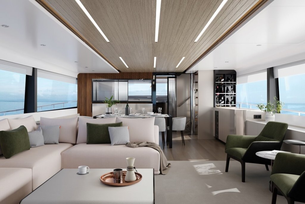 CL Yachts, CLB88, Jozeph Forakis, interior, Milano, Positano, CLB65, CLB72, Martin Lo, yacht, motor yacht, boat, superyacht, Newport, International, Boat Show