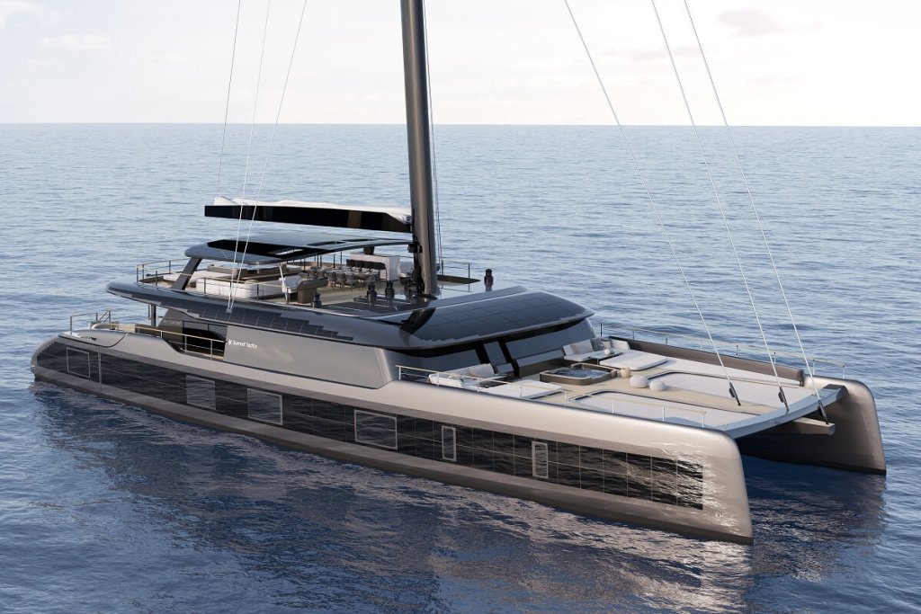 Sunreef, Yachts, 43M, Eco, 140, sailing, cat, catamaran, green, sustainable, luxury, solar, panels, power, unlimited range, Polish, builder, ocean lounge, beach club
