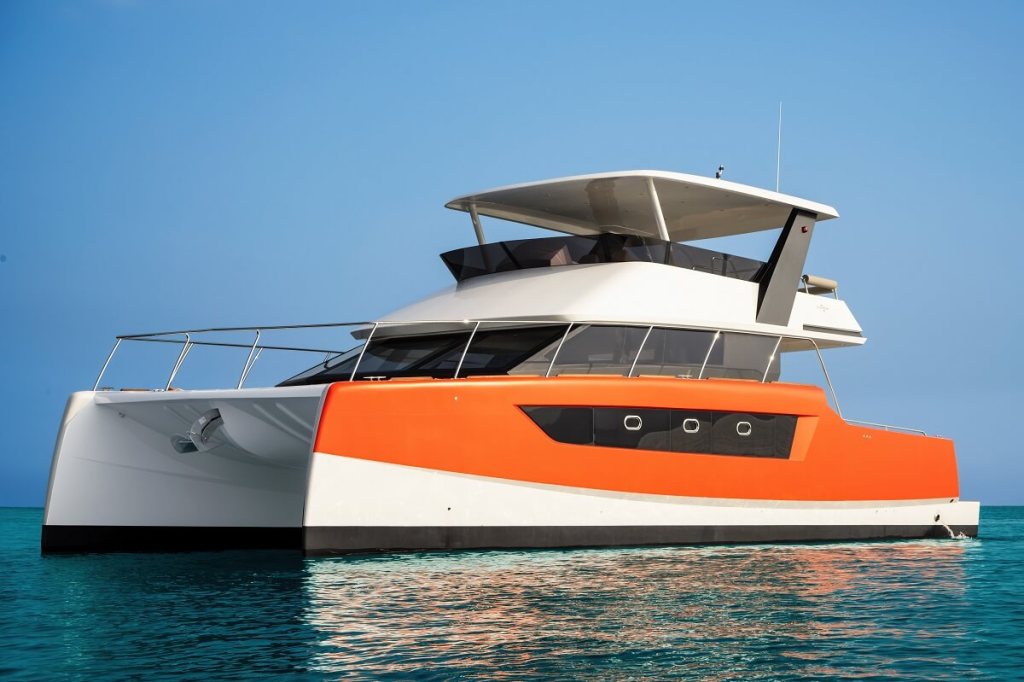 Heliotrope, 48, PMG Shipyard, Rayong, powercat, catamaran, power, motor yacht, Philippe Guenat, Thailand, Dr Albert Nazarov, Hong Kong, Sydney Seabird, Australia, Malaysia, flybridge, helm, cockpit, CE, Lloyd’s, AMSA, Michael Köhler, Bart Kimman, Bertrand Piccard, Raphaël Domjan, solar, power