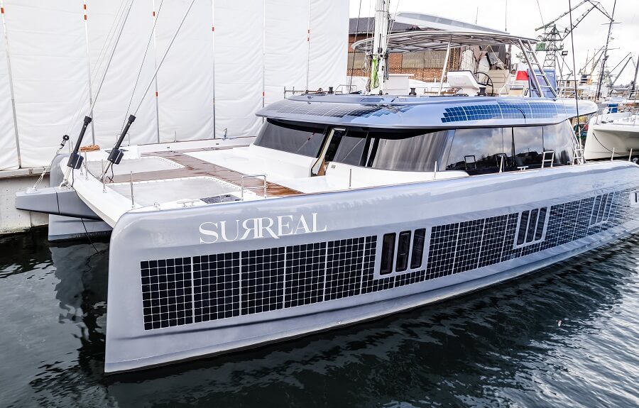 Sunreef Yachts, launch, Sunreef 60 Eco, Eco, solar, panels, hulls, sides, superstructure, hardtop, skin, cabins, flybridge, cockpit