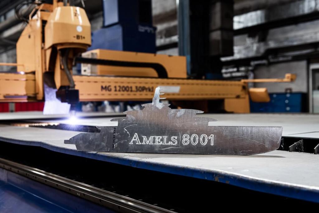 Amels 80, superyacht, Galati, Danube, Damen Yachting, Romania, Romke van der Linde, Espen Øino, steel cutting, Sinot Yacht Architecture & Design, Paul Costerus