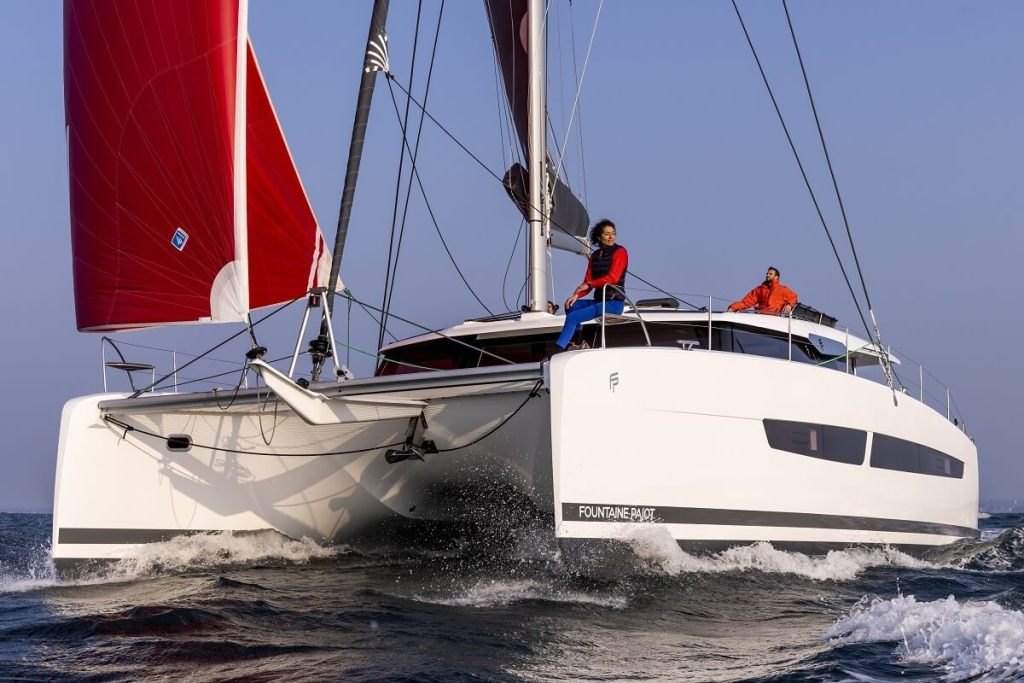 Fountaine Pajot, Aura 51, Cannes Yachting Festival, world premiere, Lagoon 51, Berret-Racoupeau, Saona 47, Astrea 42, Alegria 67, Elba 45, Samana 59, Tanna 47, Isla 40, saloon, Maestro, cabins, Incidences D4