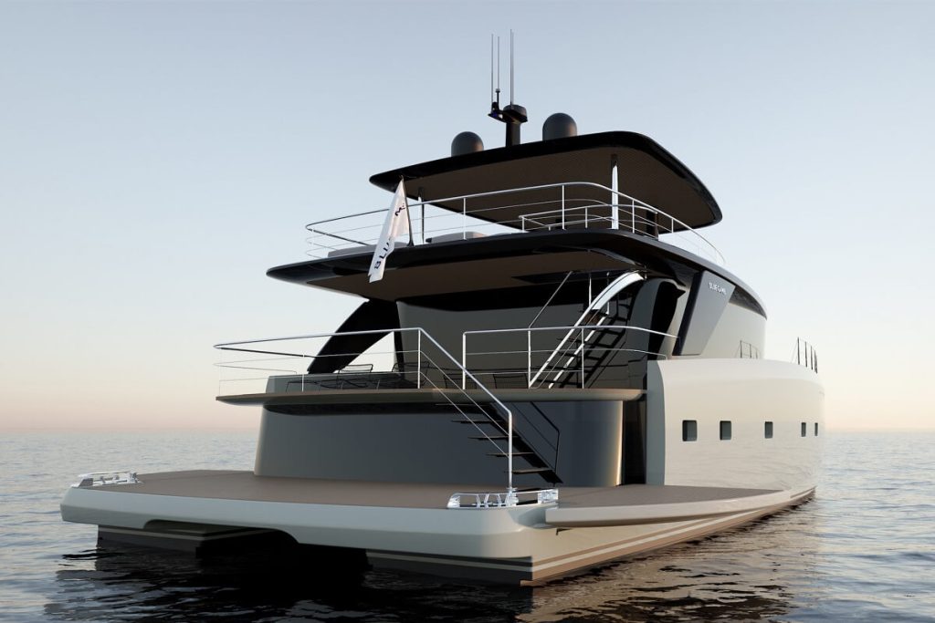 Bluegame, BGM75, power, catamaran, multihull, twin, hull, monohull, Bernardo Zuccon, Sanlorenzo, Piero Lissoni, Philippe Briand, Simpson Marine