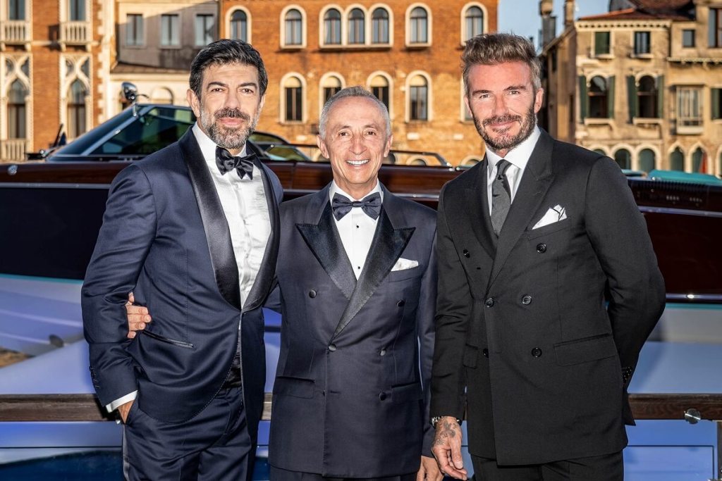 Riva, 180, 180th, anniversary, David Beckham, Pierfrancesco Favino, Venice, Alberto Galassi, Ferretti Group, Carlo Riva, Gran Teatro La Fenice, Charles Leclerc, The Persuaders, Roger Moore, Tony Curtis, Aquarama, Aquariva, Tritone, Brigitte Bardot, Anita Ekberg, Prince Rainier, Peter Sellers, Britt Ekland, Ariston, Elizabeth Taylor, Richard Burton, Sophia Loren, Sarnico, Lake Iseo, La Spezia Ancona, 50Metri, Corsaro, Dolcevita