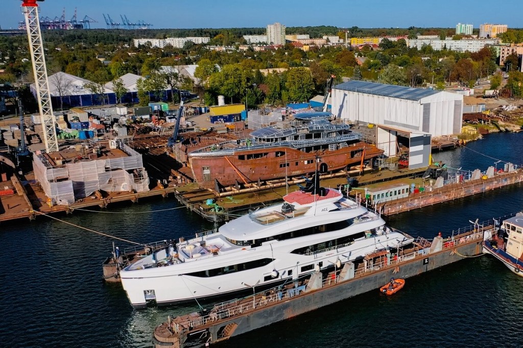 Conrad, Poland, Gdansk, launch, superyacht, yacht, C144S, Ace, hull one, two, Swiss, Luxury Charter Group, Diana Yacht Design, M2 Atelier, Mikołaj Król