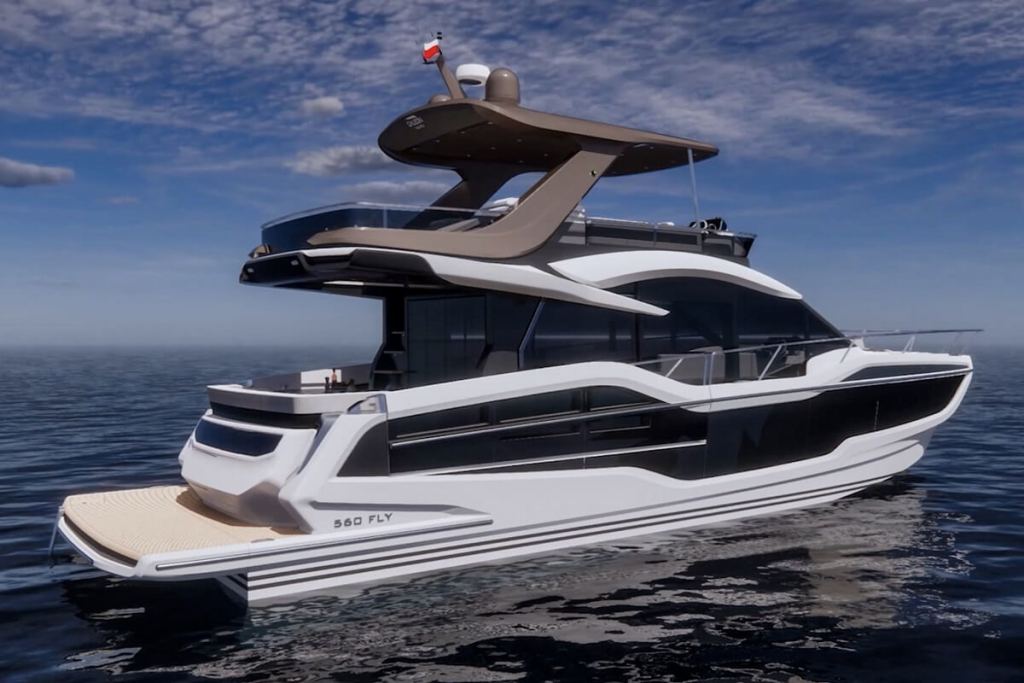 Galeon, 560 Fly, 500 Fly, 640 Fly, drop-down sides, motor yacht, sides, drop-down, bulwarks, bar