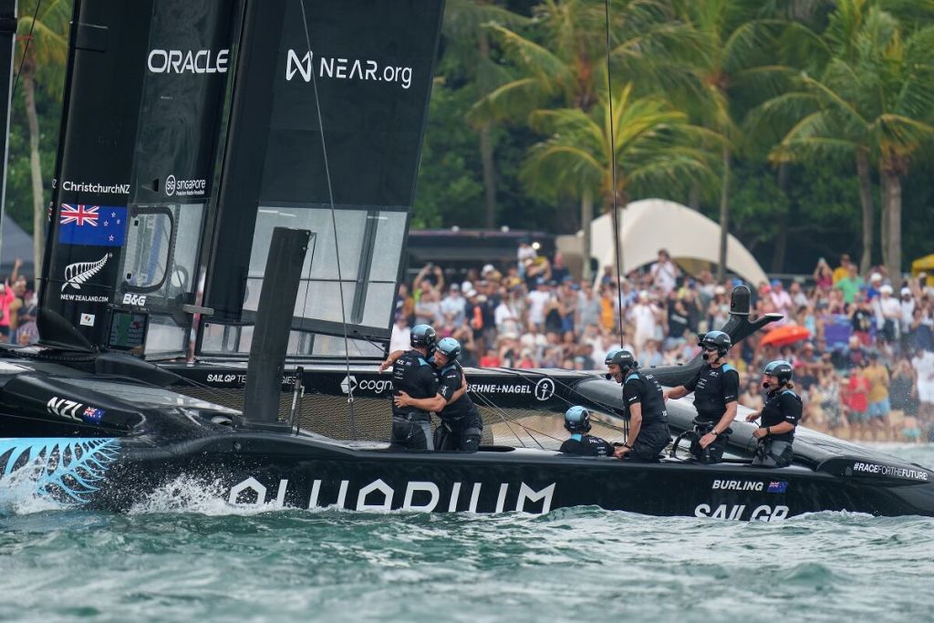 New Zealand, SailGP, Singapore, debut, Peter Burling, Tom Slingsby, Denmark, Switzerland, Nicolai Sehested, East Coast