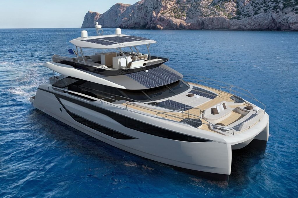 Prestige, M8, M48, M-Line, multihull, catamarans, power, powercat, Italy, Camillo Garroni, Garroni Design, naval architecture, France, Marc Lombard Yacht Design Group, Groupe Beneteau, Italia, Monfalcone, Cannes Yachting Festival, Rosalie Le Gall