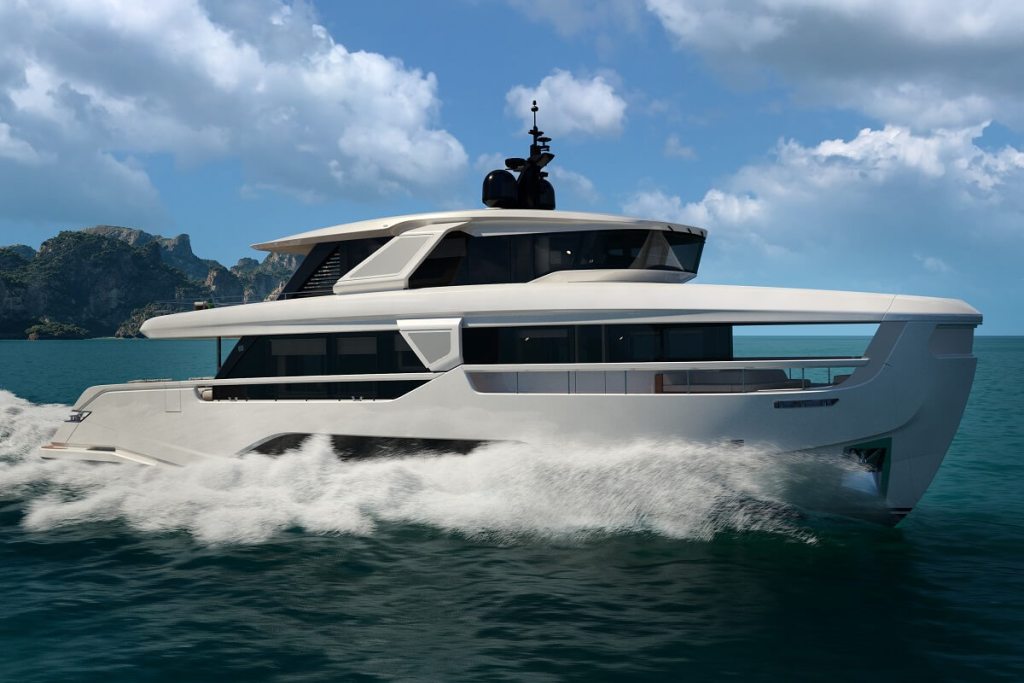 Ferretti Yachts, Infynito, 90, all-season terrace, Ferretti Group, Strategic Product Committee, Piero Ferrari, Engineering Department, Filippo Salvetti, IdeaeItalia, Davide Bernardini, Alessio Battistini, yacht, 2023