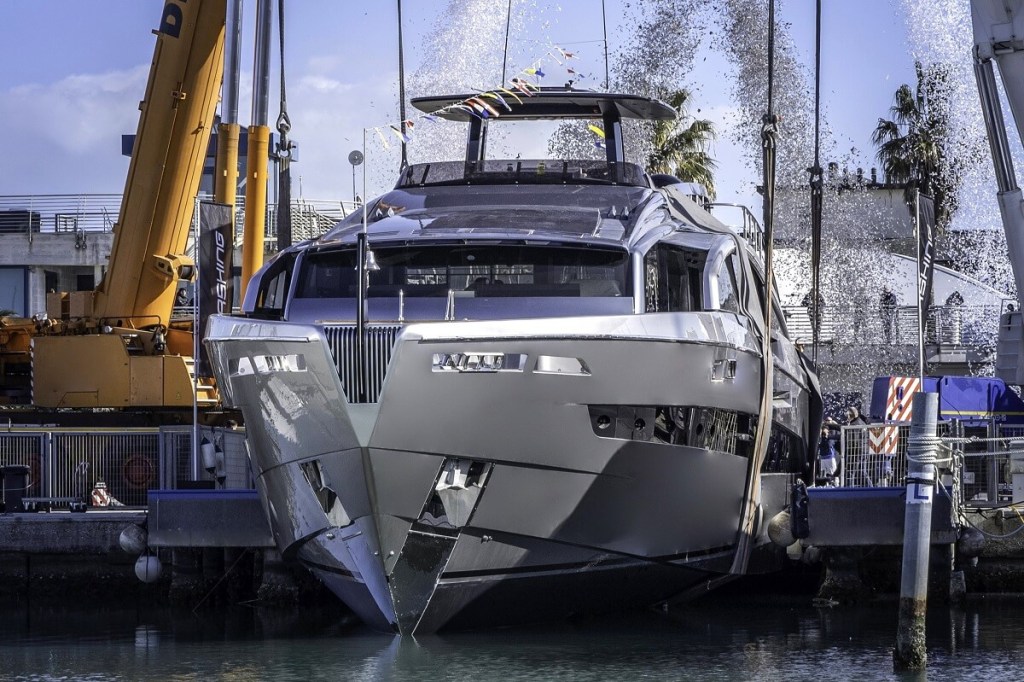 Pershing, GTX116, launch, Mondolfo, Fano, Miami, American, owner, Ferretti Group, Fulvio De Simoni, Piero Ferrari, waterjet, MAN V12