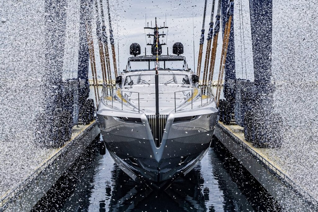 Pershing, 140, hull, three, third, unit, launch, Ferretti Group, Superyacht Yard, Ancona, Fulvio De Simoni, Piero Ferrari, Hong Kong, Poltrona Frau, Minotti, Roche Bobois, Artemide, FontanaArte, Molteni