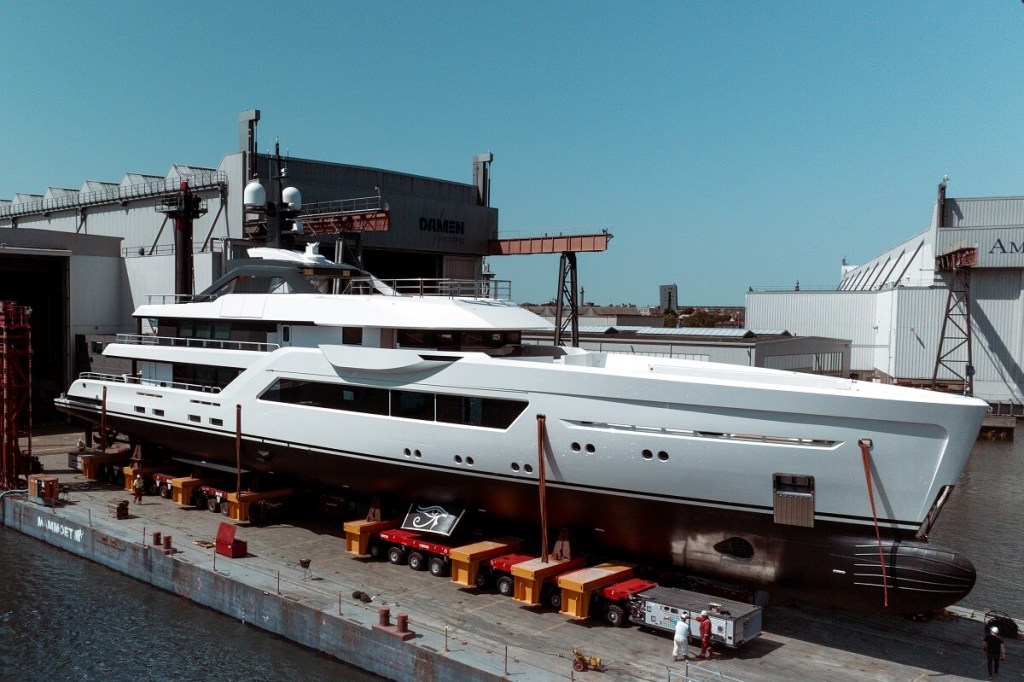 Amels 60, hull four, Vlissingen, Espen Øino, Damen Yachting, Studio Indigo, Pure Living, Jan van Hogerwou, IMO Tier III