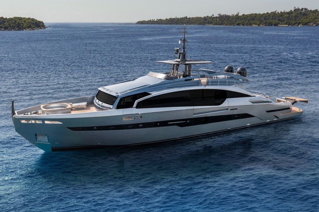 Pershing, GTX116, Fano, MetalBorder, Frau, Listone Giordano, Minotti, Cannes Yachting Festival, Fulvio De Simoni Yacht Design, Ferretti Group