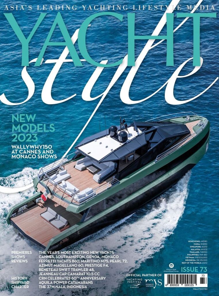 Yacht Style, Issue 73, world premieres, Reviews, Azimut, Ferretti Yachts, Prestige, Maritimo, Pearl, Beneteau, Jeanneau, CRN, 60th anniversary, Aquila, Shipyard, Lal de Silva, Nala, Indonesia, Yacht Sourcing, Sanlorenzo SL90A