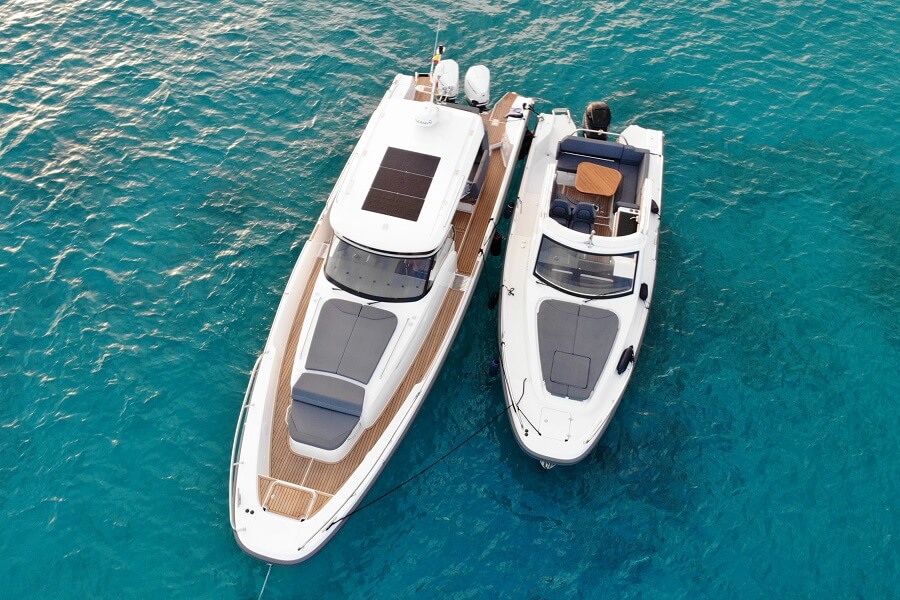 Day boats, Solaris, Fiart, Evo, Key Largo, Wajer, Tesoro, Sacs, Rebel, Lomac, Pirelli, Nimbus, Axopar, Saxdor