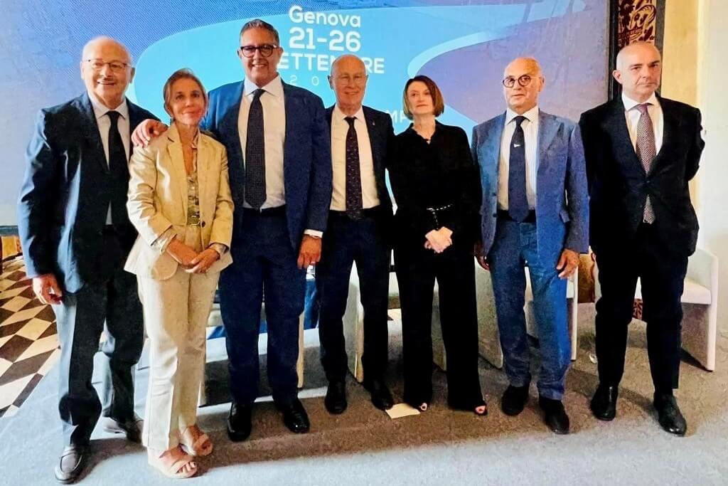 Italian Marine Industry Association, Confindustria Nautica, Genoa International Boat Show, Waterfront di Levante, Renzo Piano, Marco Bucci, Mayor of Genoa, Saverio Cecchi, Italian Marine Industry Association, Matteo Salvini, Adolfo Urso, Guido Crosetto, Carlo Bonomi, Giuseppe Zafarana, Marina Stella, Confindustria Nautica