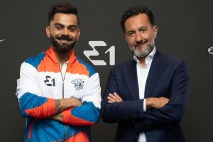 E1, Virat Kohli, Adi K Mishra, The Blue Rising, UIM E1 World Championship, team, owner, Tom Brady, Rafa Nadal, Sergio Perez, Steve Aoki, Didier Drogba, Venice, Jeddah, Saudi Arabia, Monaco, Rotterdam, all-electric raceboat championship