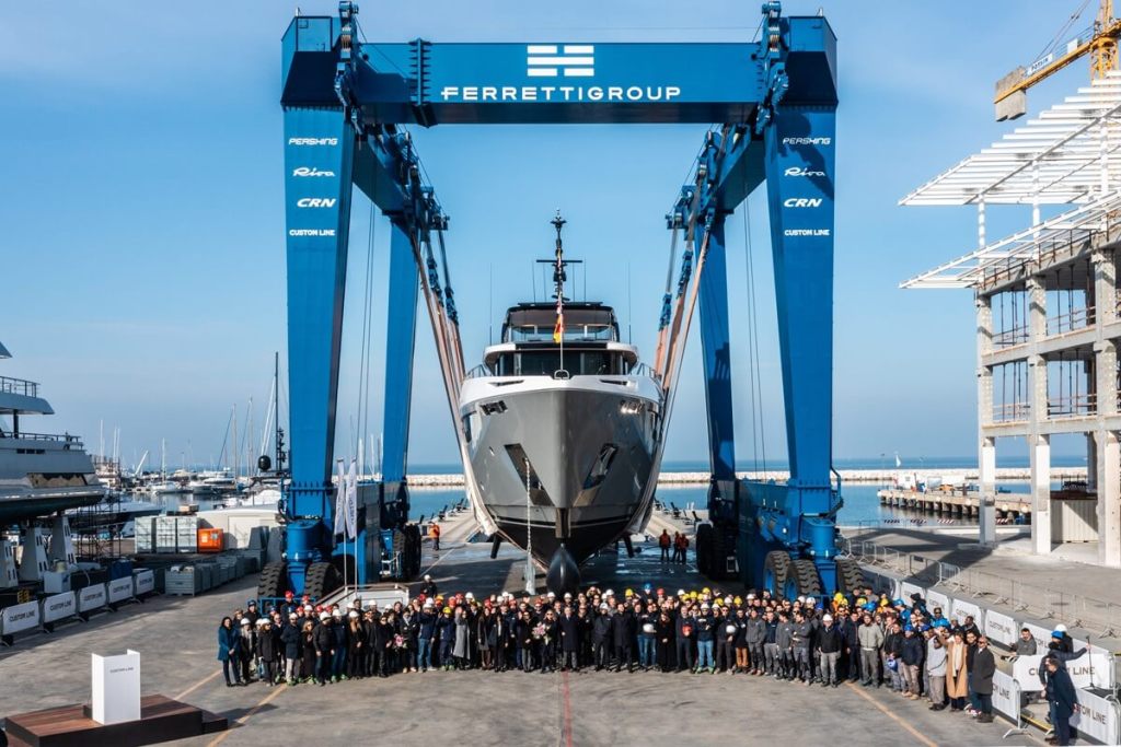Custom Line, Navetta 38, Ferretti Group, Superyacht Yard, Ancona CRN, Riva, Pershing, Filippo Salvetti, ACPV Architects, Antonio Citterio, Patricia Viel, Product Strategy Department, Piero Ferrari, Engineering Department, Custom Line Atelier, Alberto Galassi