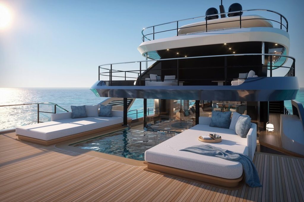 Azimut, Azimut-Benetti, R&D, Grande 44M, Grande Trideck, Grand 30M, Alberto Mancini, Marco Valle, m²atelier, Dual Mode hull, Pier Luigi Ausonio Naval Architecture, PLANA, Hull Vane, Zero Emission Hotel Mode, Mild Hybrid Plus, Asea Nautica