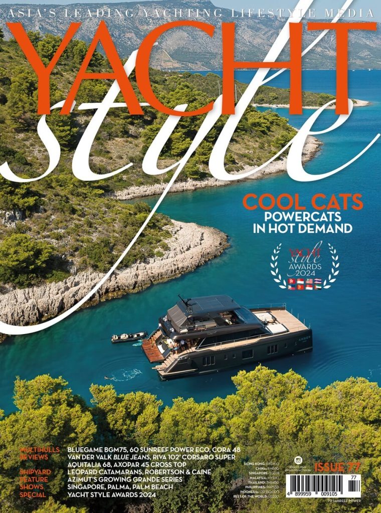 YACHT STYLE, power catamaran, Azimut Grande, Robertson and Caine, Leopard Catamarans, Bluegame, BGM75, Sunreef, Cora 48, Van der Valk, Blue Jeans, Riva, Aquitalia, Axopar