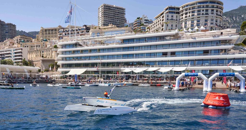 The Monaco Energy Boat Challenge tests alternative propulsion Green boats race at The 11th Monaco Energy Boat Challenge Speed trials and endurance tests at The 11th Monaco Energy Boat Challenge Earth-friendly solar panels and hydrogen-based tech on display at Monaco Energy Boat Challenge Green energy boats take the waves in the Monaco Energy Boat Challenge