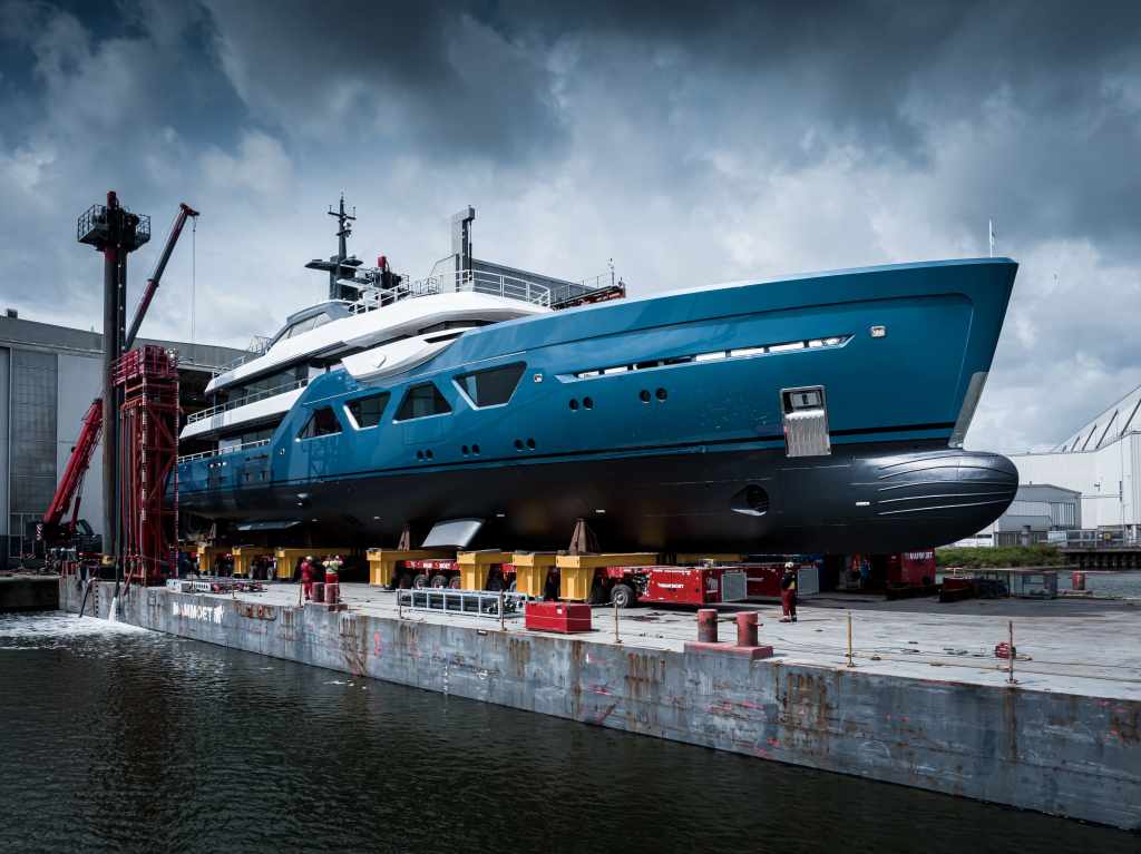 Damen Yachting launches sixth Amels 60 Amels 60 hull 6006 launches in Holland Amels 60 6006 interiors are by Winch Design Amels 60 exterior design is by naval architect Espen Øino Delivery of sixth Amels 60 will be at end of 2024 Amels 60 features top speed of 15.5 knots Range of Amels 60 is 4,500 nautical miles at 13 knots Amels 60 launches in Vlissingen, Holland