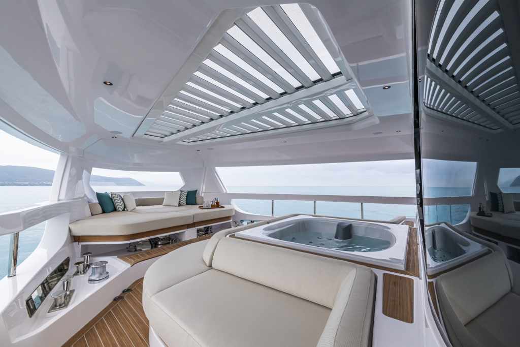 Ferretti Group’s INFYNITO 90 introduces a groundbreaking foredeck space that re-imagines how a yacht’s bow should be enjoyed.