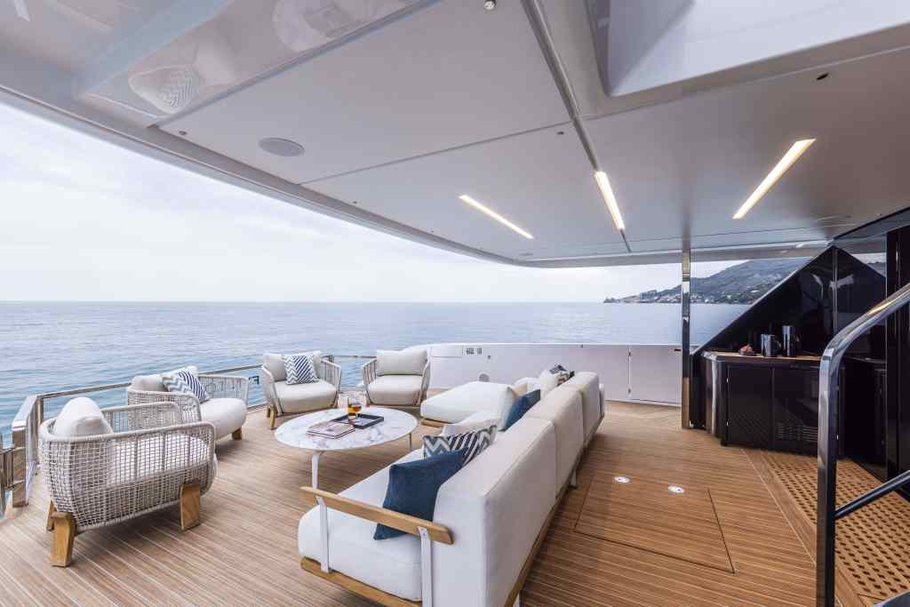 Ferretti Group’s INFYNITO 90 introduces a groundbreaking foredeck space that re-imagines how a yacht’s bow should be enjoyed.