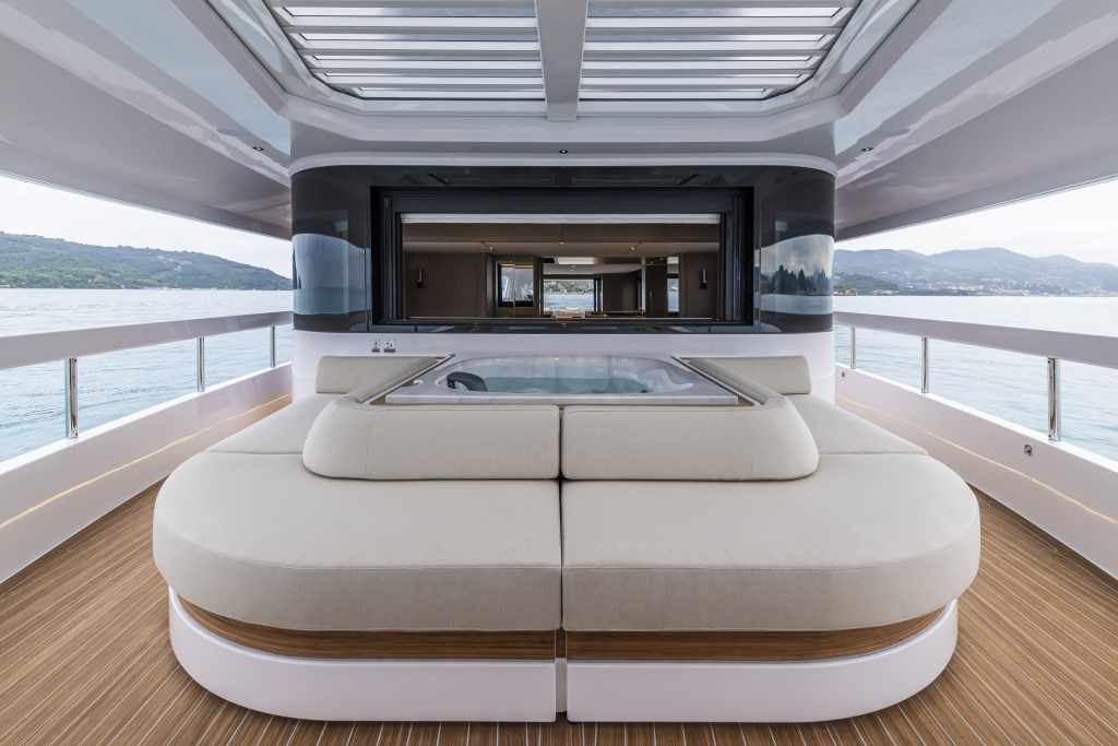 Ferretti Group’s INFYNITO 90 introduces a groundbreaking foredeck space that re-imagines how a yacht’s bow should be enjoyed.