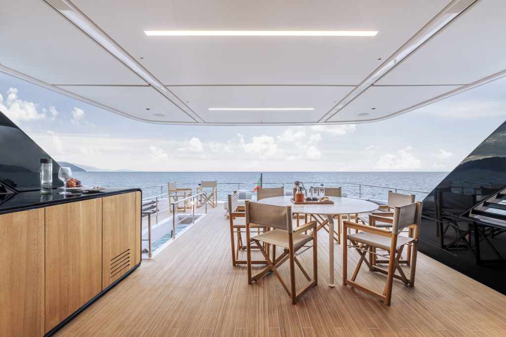 Ferretti Group’s INFYNITO 90 introduces a groundbreaking foredeck space that re-imagines how a yacht’s bow should be enjoyed.