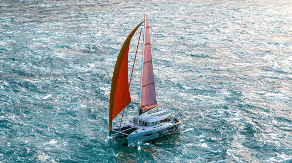 new 15.30m Excess 13 catamaran Excess 13 introduces several structural innovations Excess 13 owner's hull Excess 13 fold-down sugarscoops