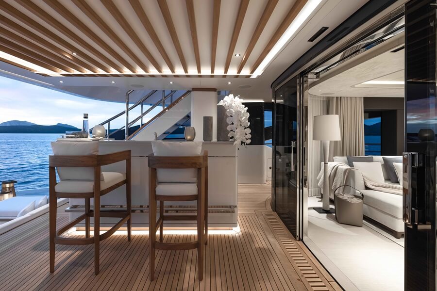 Benetti, B.Now 50M, Asani, Oasis Deck, RWD, PLANA, Azimut-Benetti, Pier Luigi Ausonio Naval Architecture, Interdecor Design, Mauro Izzo, Bergman Design House, LASS Studio, Ula Saniawa, Unit 89, Roi James, Sougwen Chung, Jallu Ebénistes, Nusom, Mattia Bonetti, David Gill Gallery