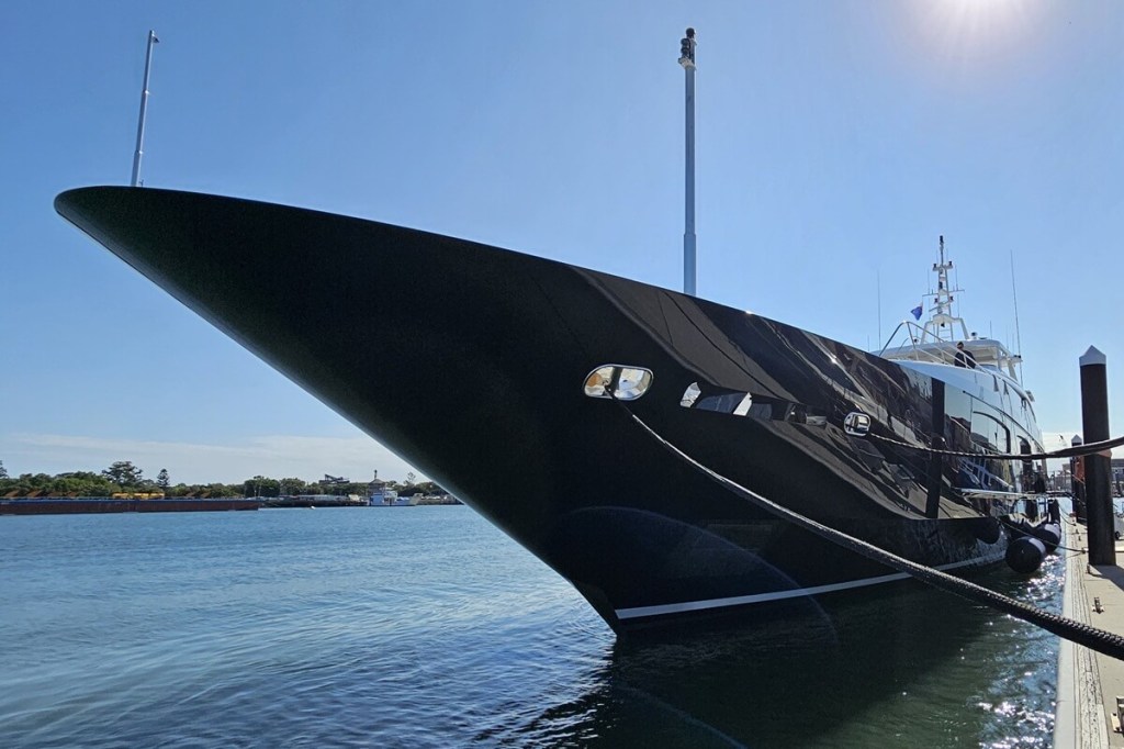 Australia, Mischief, superyacht, charter, Yachtsmiths, Mitchell Zigenbine, Gold Coast, Awlgrip® HDT, Awlcraft, AkzoNobel, Queensland, Yacht Paint Application Center, Coomera, Gold Coast City Marina