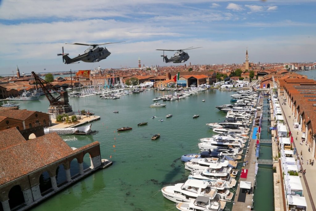 Venice Boat Show, Arsenale, Ferretti Group, Ferretti Yachts 940, Pershing GTX70, wallywhy100, Sanlorenzo, 50Steel, Almax, Sunreef 80, Groupe Beneteau, Beneteau, Lagoon, Jeanneau, Bavaria, Solaris, Grand Soleil, Ignazio La Russa, Luigi Brugnaro, Mayor of Venice; Luca Zaia, Roberto Dattola