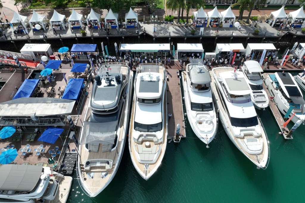 Singapore Yachting Festival, ONE°15 Marina Sentosa Cove, JP Morgan Private Bank, Damen Yachting, Yacht Style Awards, Azimut, Ferretti Group, Leopard Catamarans, Simpson Marine, Sanlorenzo, Bluegame, Nautor Swan, Axopar, Boat Lagoon Yachting, Princess, Jeanneau, Sacs, DCH Marine Sunseeker, Saxdor, Williams