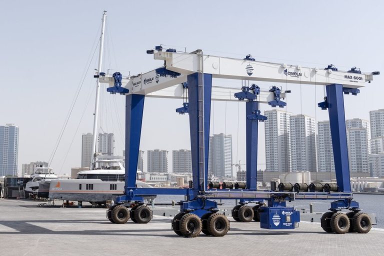 Superyacht Service Centre, SYSC, Gulf Craft, Ajman, UAE, travel lift, 600-tonne, Cimolai Technology, Umm Al Quwain, Dubai