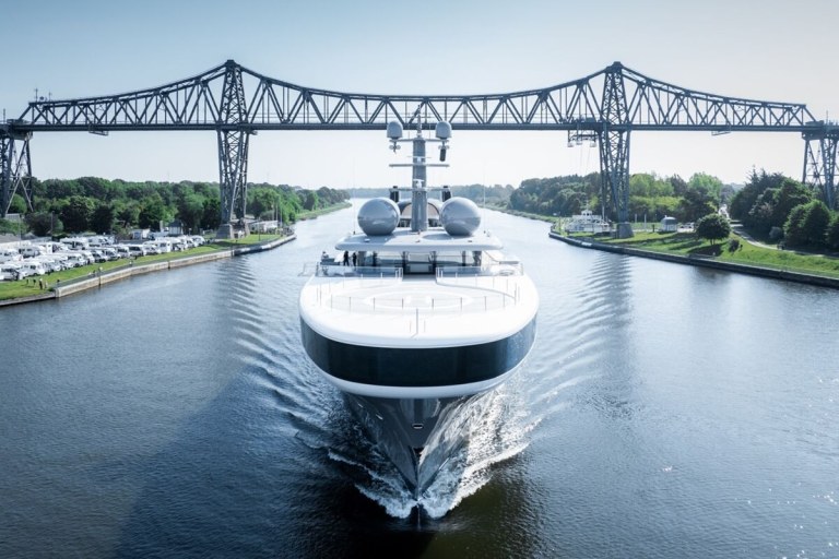 Motoryacht, superyacht, megayacht, yacht delivery, hybrid yacht, Lürssen, Nausicaä, Project Cosmos, Marc Newson, Peter Lürssen
