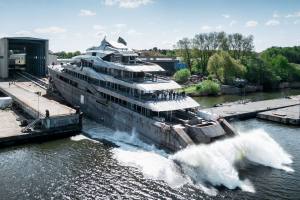 Motoryacht, superyacht, megayacht, new build, yacht launch, Lürssen, Project Ziggy, Harrison Eidsgaard, Thom Conboy & Associates, WMG