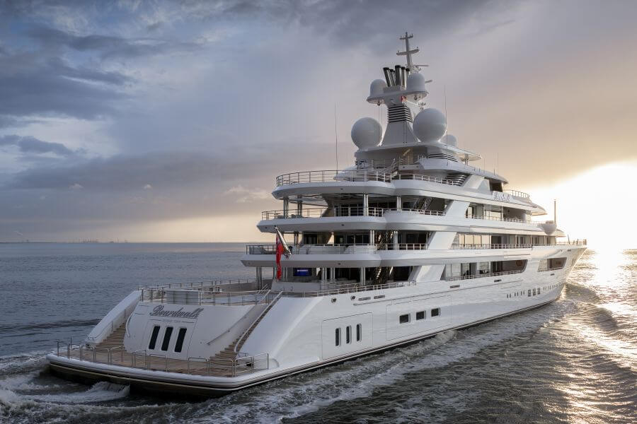 Motoryacht, superyacht, megayacht, yacht delivery, Lürssen, Boardwalk, Frank Woll, Amy Halffman, Suzanne Glover, Teresa Francis