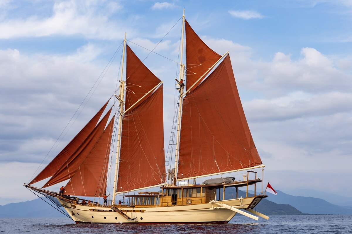 Superyacht, sailing yacht, phinisi, yacht charter, Indonesia, Raja Ampat, leopard sharks, marine conservation, Silolona Sojourns, Si Datu Bua, Cookson Adventures, ReShark, Sarah Seery, Dr Mark Erdmann, Nesha Ichida, Nick Davies
